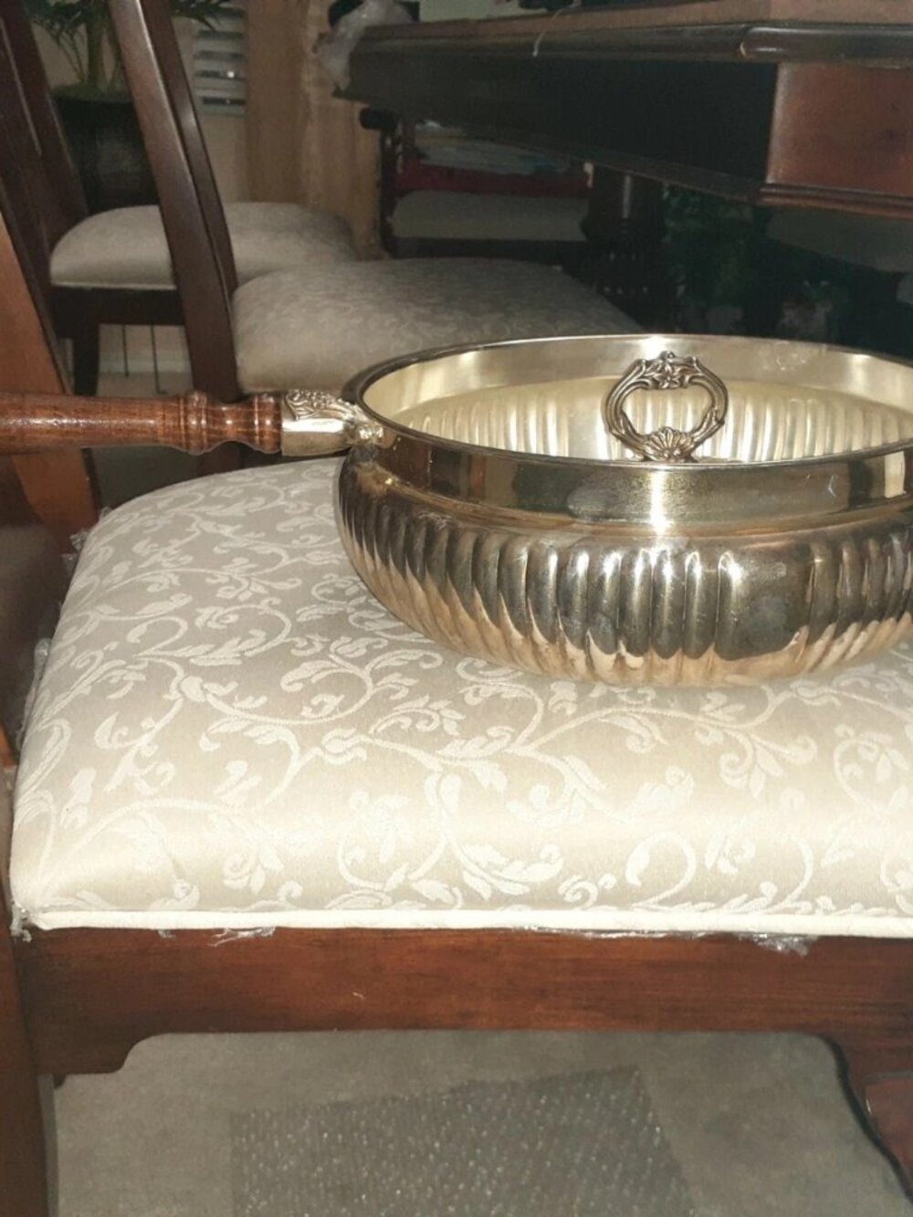 Sheridan EP Brass Chafing Dish With Handle No Pyrex Insert